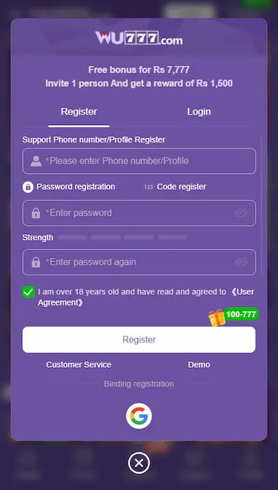 WU777 App Login